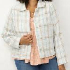 Plaid Jacket with Pastel Hues